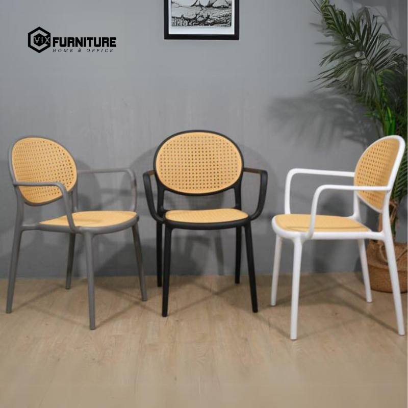 PP Plastic Chair Molded Imitation Rattan VF8119