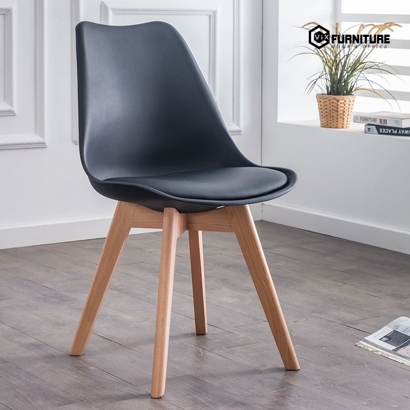 the VFGA1019PPX Plastic Chair with Wooden Legs combines practicality with style