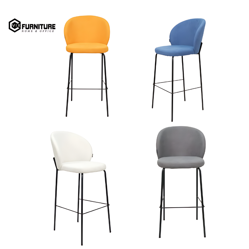 Fabric Upholstery Bar Stool with Fixed Legs VFGB189-H