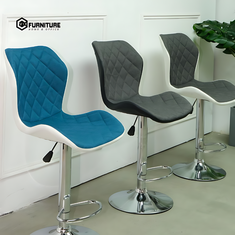 Introduction to PU Back Bar Stool with Fabric Seat VFGB453