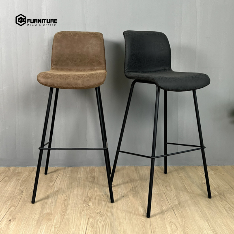 Introducing PU Leather Bar Stool with Black Legs VFGB066-H