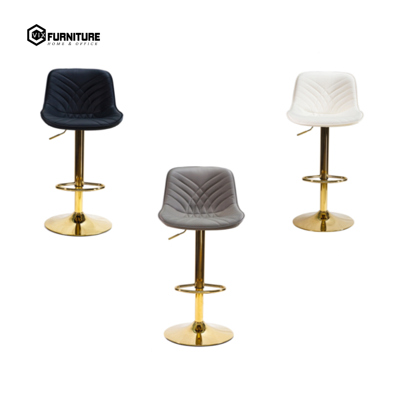 NAPPA Leather Bar Stool with Gold-Plated Legs VFGB069