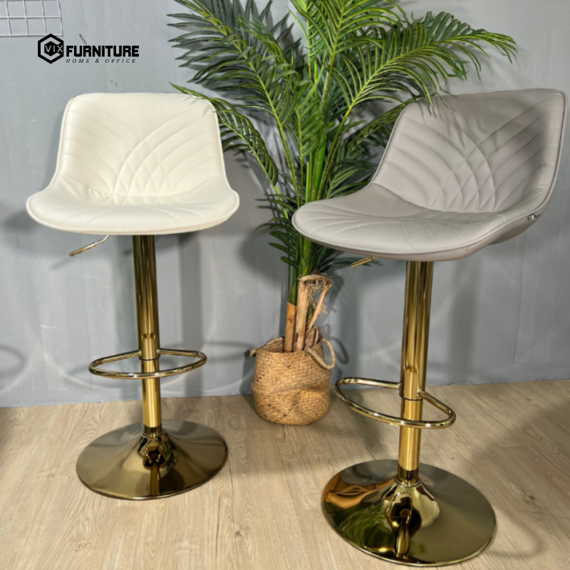 Introduction to NAPPA Leather Bar Stool with Gold-Plated Legs VFGB069