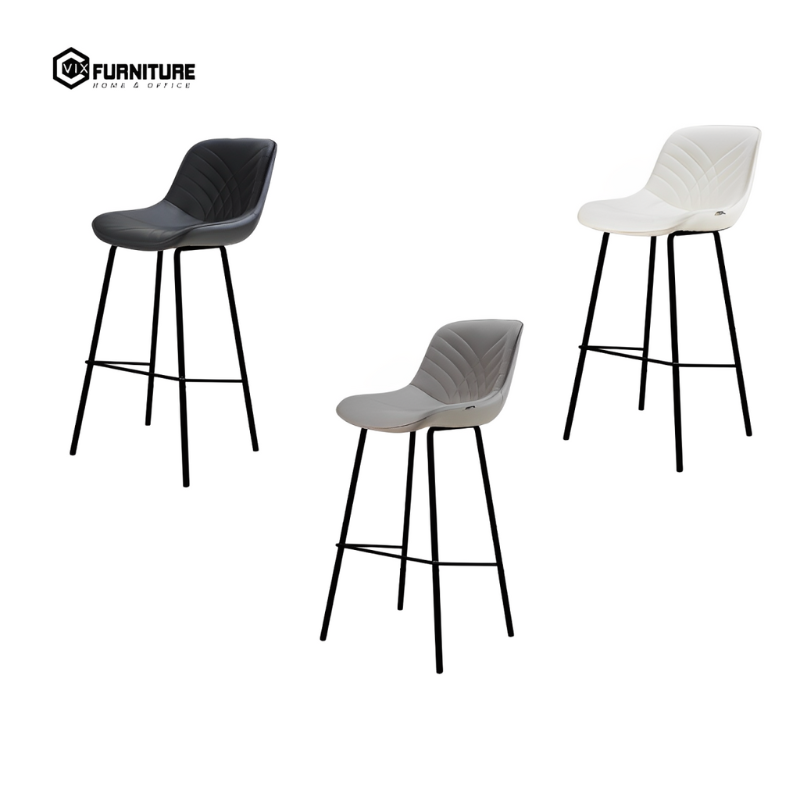 NAPPA Leather Bar Stool with Fixed Steel Legs VFGB060-H