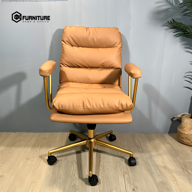 PU Leather Swivel Chair with Powder Coated Steel Legs VF168