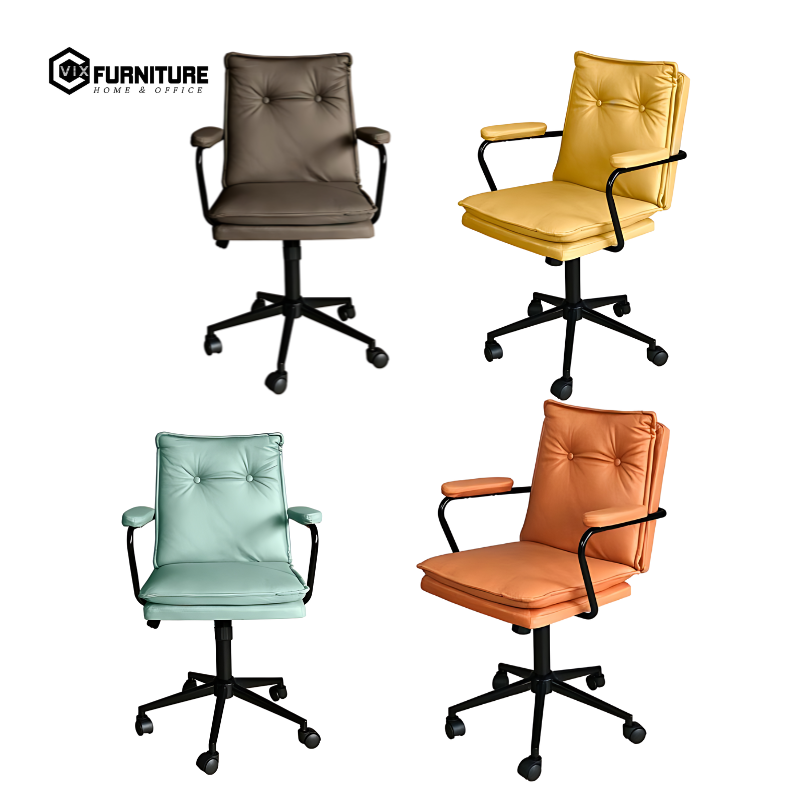 PU Leather Swivel Chair with Powder Coated Steel Legs VF168